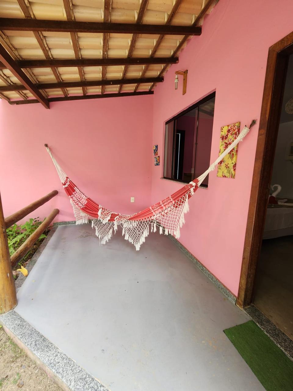 Varanda do chalé com rede